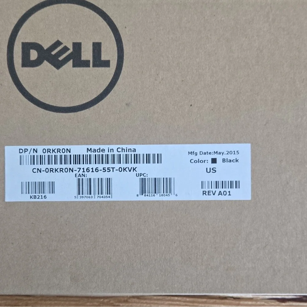 Dell KB216 Wired USB Standard Keyboard Black English QWERTY MPN 0RKR0N